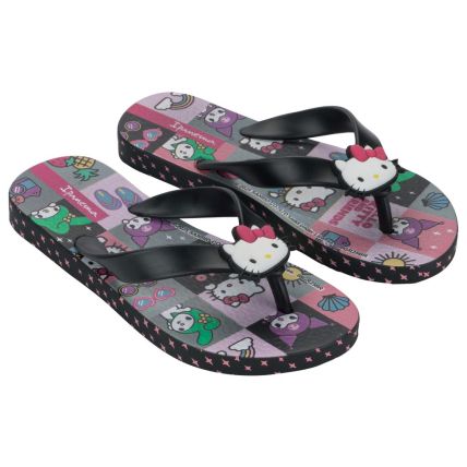 Chinelo Infantil Ipanema Hello Kitty Funny - 27432 - Preto/preto/rosa - Atacado