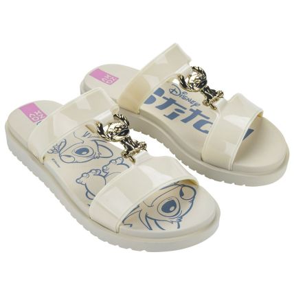 Chinelo Slide Feminino Zaxy Disney Mix - 19271 - Off White Claro/stitch - Atacado