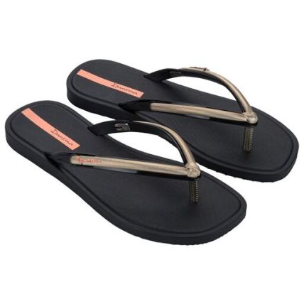 Chinelo Feminino Ipanema Luzze - 27445 - Preto/ouro/rosa - Atacado