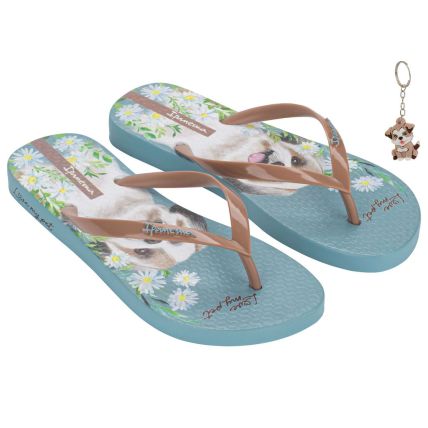 Chinelo Feminino Ipanema My Pets - 27469 - Azul/marrom - Atacado