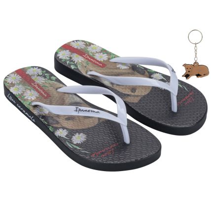 Chinelo Feminino Ipanema My Pets - 27469 - Preto/branco - Atacado