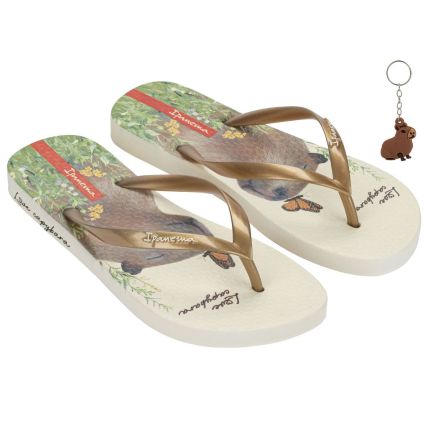 Chinelo Feminino Ipanema My Pets - 27469 - Bege/ouro - Atacado