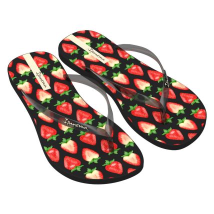 Chinelo Feminino Ipanema Mood - 27508 - Preto/fume/vermelho - Atacado