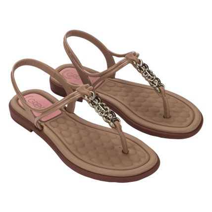 Sandalia Feminina Grendha Mais Conforto Encanto - 19316 - Mocca - Atacado