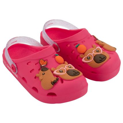 Babuche Infantil Capivara Hype - 23455 - Rosa Escuro/glitter - Atacado