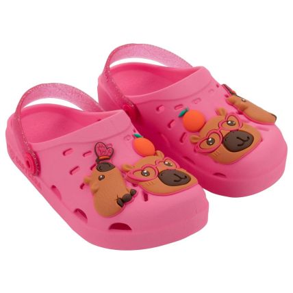 Babuche Infantil Capivara Hype - 23455 - Rosa Medio/glitter - Atacado