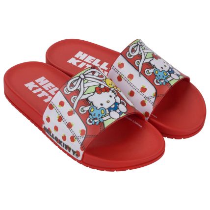 Chinelo Slide Infantil Hello Kitty Mania Gaspea Ii - 23374 - Vermelho/branco - Atacado