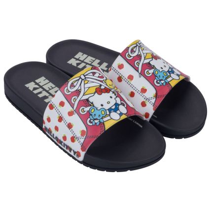 Chinelo Slide Infantil Hello Kitty Mania Gaspea Ii - 23374 - Preto/branco - Atacado