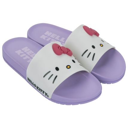 Chinelo Slide Infantil Hello Kitty Mania Gaspea Ii - 23374 - Lilas/branco - Atacado