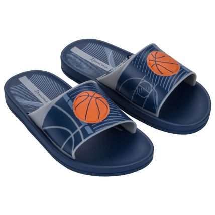 Chinelo Slide Infantil Ipanema Sporty - 27394 - Azul/cinza/laranja - Atacado