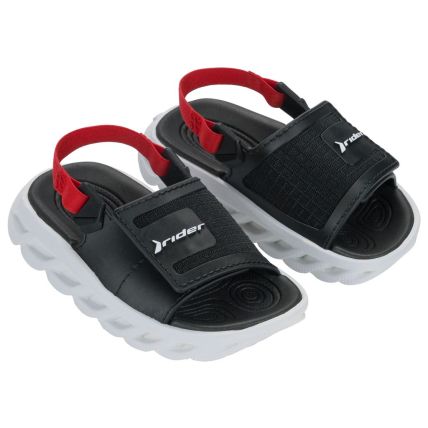 Chinelo Slide Baby Rider R Power - 12555 - Branco/preto/vermelho - Atacado