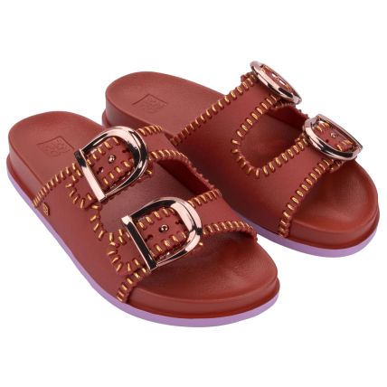 Chinelo Slide Feminino Zaxy Fire - 19281 - Vermelho Oxidado - Atacado