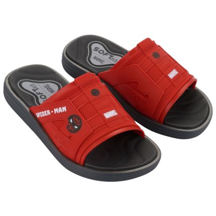 Chinelo Slide Infantil Marvel Softech Gaspea - 23408 - Cinza/vermelho/preto - Atacado