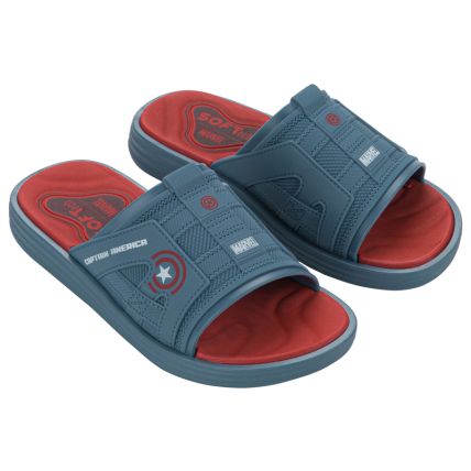Chinelo Slide Infantil Marvel Softech Gaspea - 23408 - Azul/azul/vermelho - Atacado