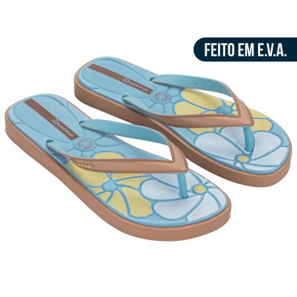 Chinelo Feminino Ipanema Classic Comfy - 27429 - Marrom/azul/amarelo - Atacado