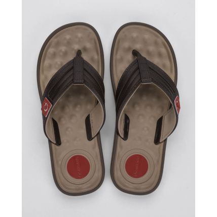 Chinelo Masculino Cartago Alabama - 11859 - Bege/marrom/vermelho - Atacado