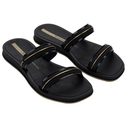 Chinelo Slide Feminino Ipanema Glow - 27400 - Preto/preto/dourado - Atacado