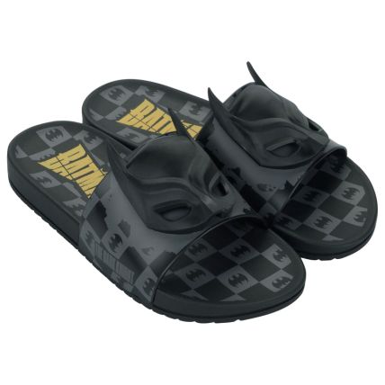 Chinelo Slide Infantil Gaspea Batman Adventure - 23033 - Preto/grafite/amarelo - Atacado