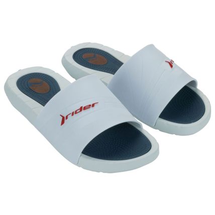 Chinelo Slide Masculino Rider Rush - 12511 - Branco/branco/azul - Atacado