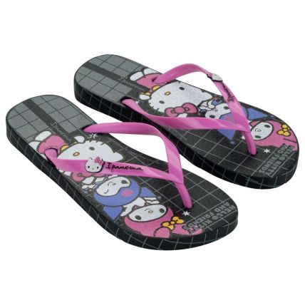 Chinelo Infantil Ipanema Hello Kitty And Friends - 27396 - Preto/lilas - Atacado