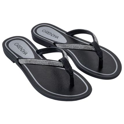 Rasteira Feminina Grendha Brilho - 19290 - Preto - Atacado