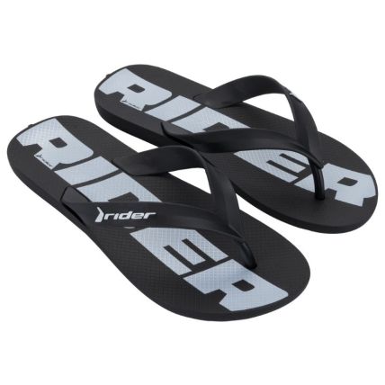 Chinelo Masculino Rider Feel - 12303 - Preto/preto/branco - Atacado