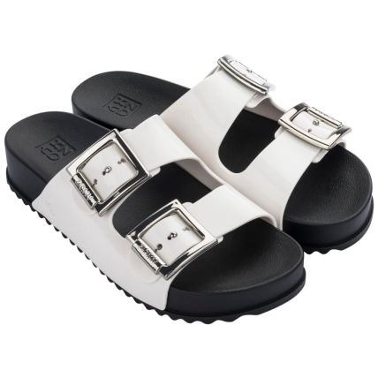 Chinelo Slide Feminino Zaxy Partner Iii - 18063 - Preto/branco - Atacado