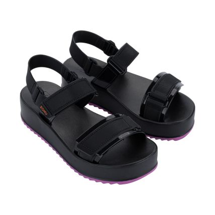 Sandalia Feminina Zaxy New Up Papete - 19282 - Preto - Atacado