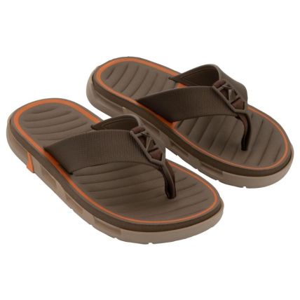 Chinelo Masculino Rider R Feat - 12558 - Bege/marrom/laranja - Atacado
