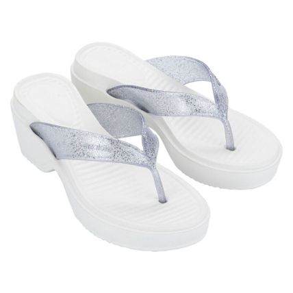 Tamanco Feminino Azaleia Val - 19322 - Prata Glitter/branco - Atacado