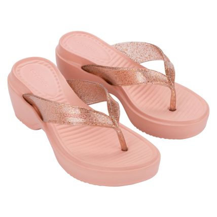 Tamanco Feminino Azaleia Val - 19322 - Rosa Iorgute Glitter - Atacado
