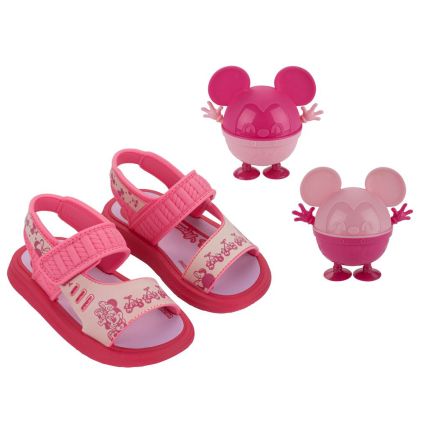 Sandalia Baby Disney Lunch Time - 23271 - Rosa Escuro/rosa - Atacado