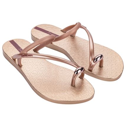 Sandalia Feminina Ipanema Glam Ring - 27457 - Marrom/rosa Metal - Atacado