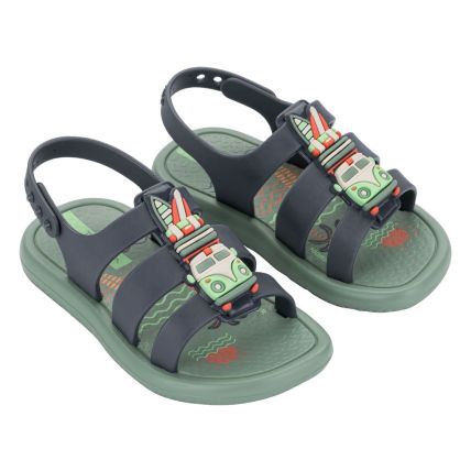Sandalia Baby Ipanema Fantasy - 27416 - Verde/cinza/laranja - Atacado