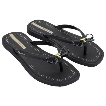 Chinelo Feminino Ipanema Laços - 27471 - Preto/preto/bege - Atacado