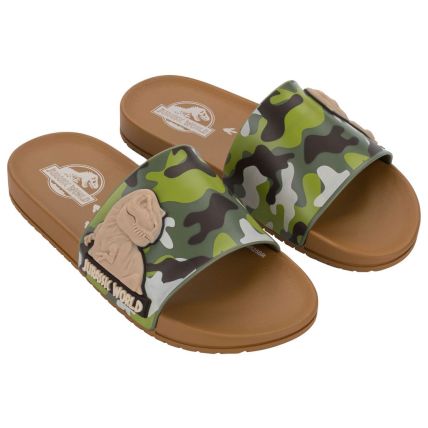 Chinelo Slide Infantil Jurassic Adeventure - 23389 - Castor/verde - Atacado