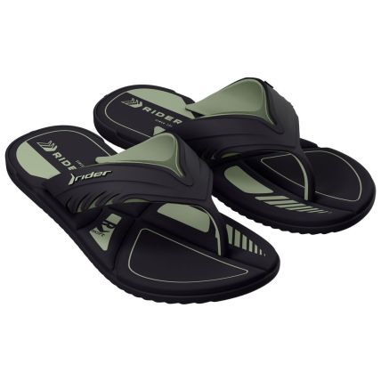 Chinelo Masculino Rider Drift - 12601 - Preto/preto/verde - Atacado