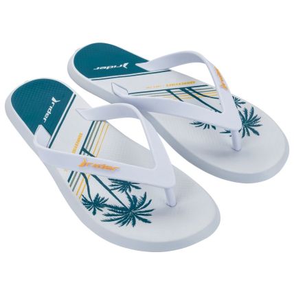 Chinelo Masculino Rider R1 Style - 11818 - Branco/verde/amarelo - Atacado