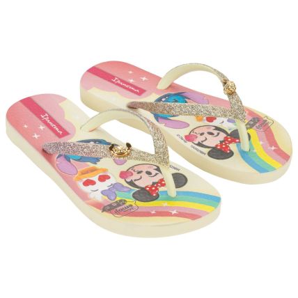 Chinelo Infantil Ipanema Disney Glam - 27477 - Bege/glitter/rosa - Atacado