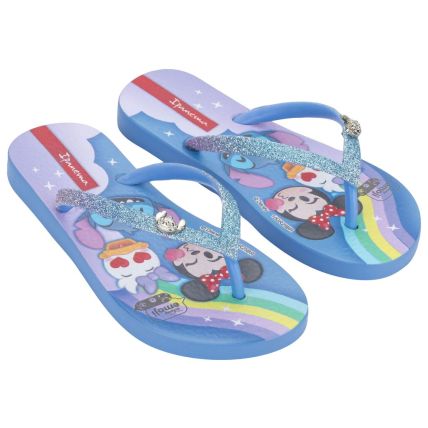 Chinelo Infantil Ipanema Disney Glam - 27477 - Azul/glitter/vermelho - Atacado
