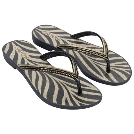 Rasteira Feminina Grendha Mais Acai Energia - 18060 - Preto Zebra - Atacado