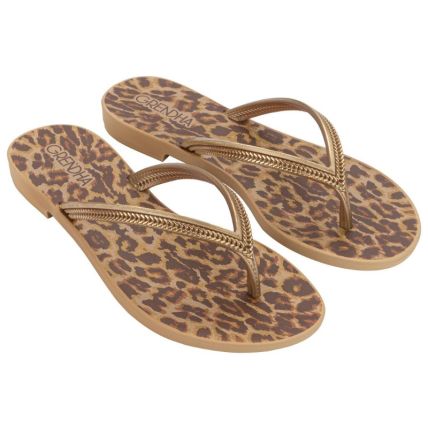 Rasteira Feminina Grendha Mais Acai Energia - 18060 - Dourado Onça - Atacado