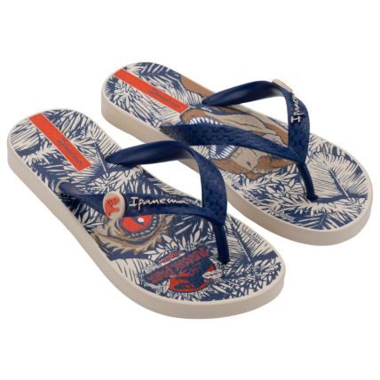 Chinelo Infantil Ipanema Jurassic Park Ii - 27324 - Bege/azul/vermelho - Atacado