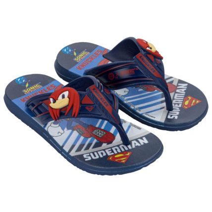 Chinelo Infantil Sonic E Dc Race Heroes Super Flop - 23392 - Azul/azul/vermelho - Atacado