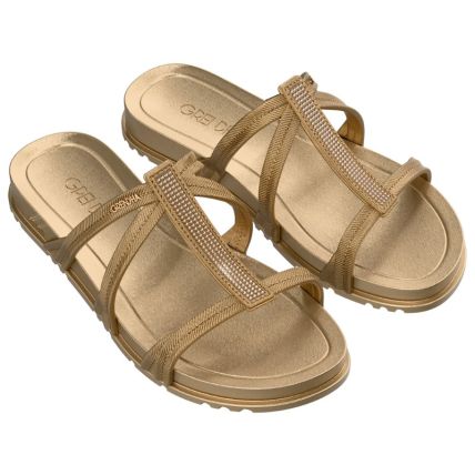 Rasteira Feminina Grendha Cristais - 19340 - Dourado - Atacado