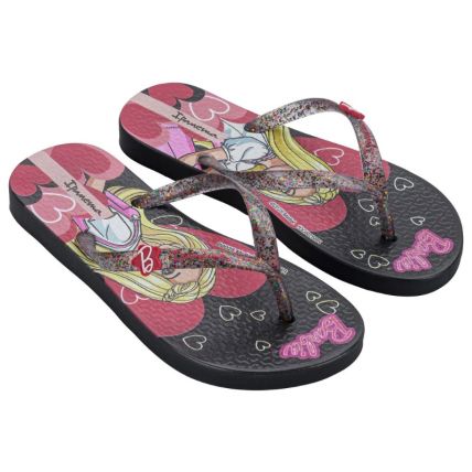 Chinelo Infantil Ipanema Barbie Meu Encanto - 27291 - Preto/glitter/rosa - Atacado