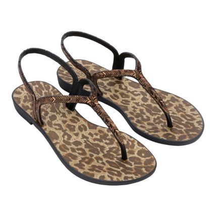 Sandalia Feminina Grendha Amor Em Flor - 19228 - Preto Onça - Atacado