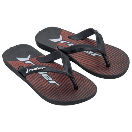 Chinelo Infantil Rider Feel Urban - 12342 - Preto/preto/vermelho - Atacado