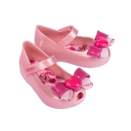 Sapatilha Baby Zaxynina Princes Bow - 83910 - Rosa Medio - Atacado