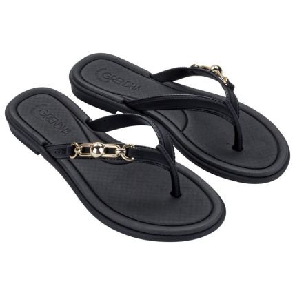 Rasteira Feminina Grendha Mais Conforto Sintonia - 19318 - Preto - Atacado